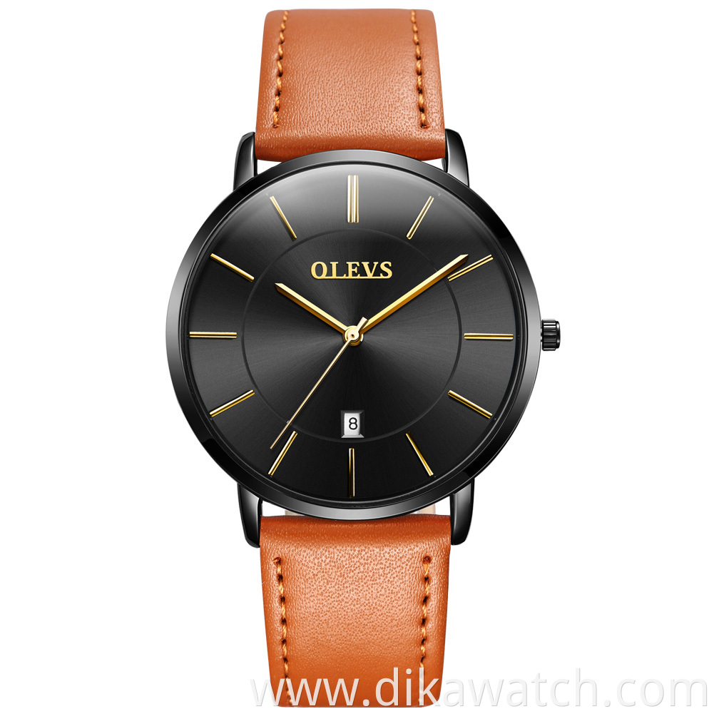 2021 Cheap OLEVS Men Quartz Luxury Minimalist Watches Week And Date Chronograph Sports Watch Leather Strap Men's Watch For Men